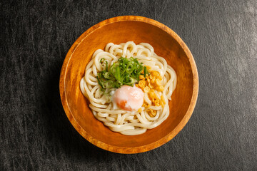 かけうどんChilled udon (Japanese wheat noodle dish)
