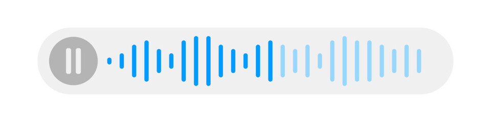Voice message speech sound wave isolated on white background. Audio chat element. Message bubble for social media. Can be used for many purposes. Vector illustration.