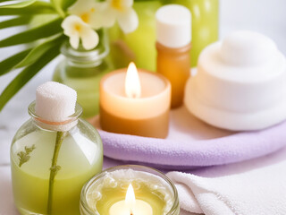 Obraz na płótnie Canvas Wellness and self-care routine with soothing spa treatments