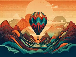 Ballon mit Landschaft