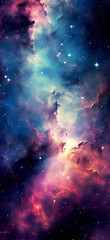 iphone wallpaper space wallpaper, in the style of atmosphere of dreamlike quality, light maroon and azure, made with generative AI 