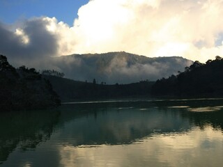 sunset over the lake