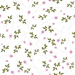 Obraz na płótnie Canvas Wildflowers. Watercolor seamless pattern with flowers. Pattern with forest herbs.