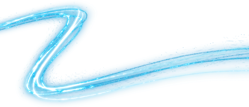 transparent blue sparkling light line element