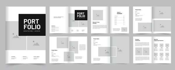 Architecture and interior portfolio, Minimal professional portfolio template design