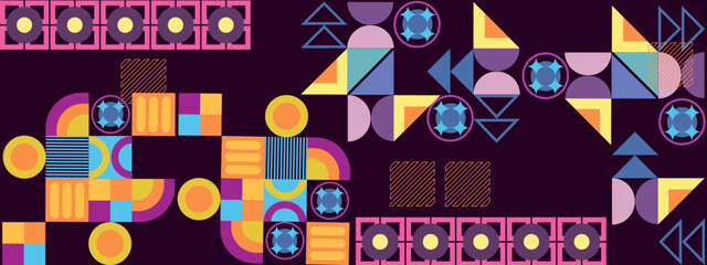 Flat design colorful colourful geometric mosaic pattern background