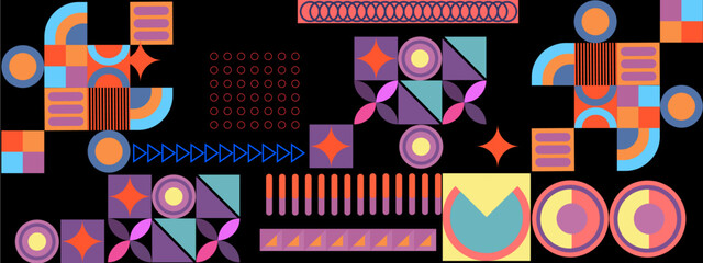 Vector flat colorful colourful geometric shapes background