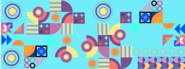 Fototapeta na wymiar Flat design colorful colourful geometric mosaic pattern background