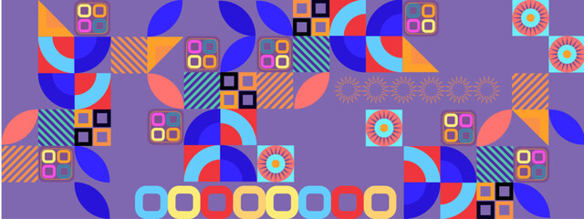 Flat design colorful colourful geometric pattern background vector