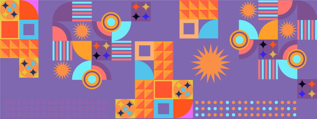 Vector retro mozaik colorful colourful flat geometric background