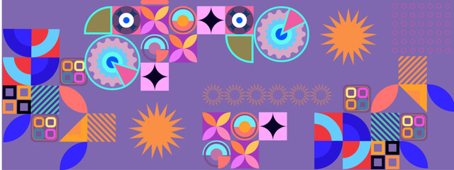 Fototapeta na wymiar Flat design colorful colourful geometric pattern background vector
