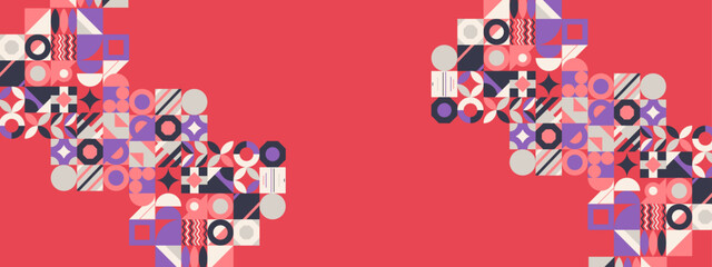 Vector colorful colourful graphic of flat geometric background design template