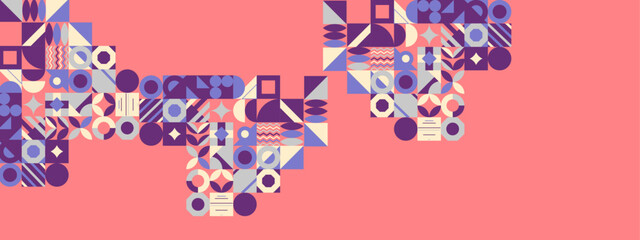 Colorful colourful vector retro geometric shapes mosaic background