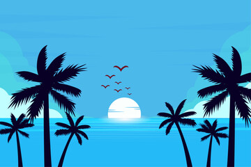 Tropical beach landscape background