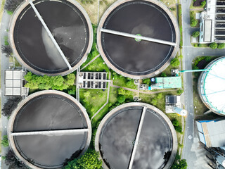 sewage treatment plant in city