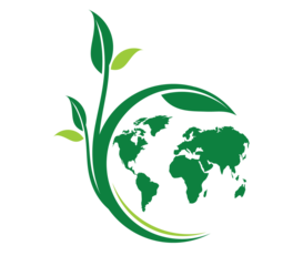 green earth logo design with tree leaf globe