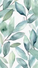 Aromatic Bay leaves Spice Background, Vertical Watercolor Illustration. Healthy Vegetarian Diet. Ai Generated Soft Colored Watercolor Illustration with Delicious Flavory Bay leaves Spice.