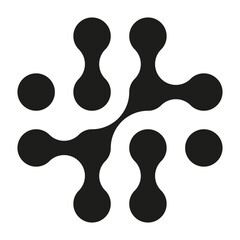 Abstract metaball vector icon. Connected dots, circles pattern 