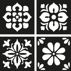Set of digital stencils for wall floor tiles