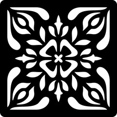 Floral pattern tile stencil