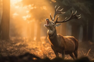 Roaring Deer In The Morning