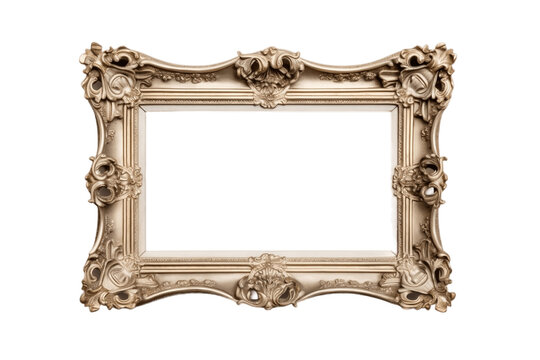Wooden Frame Isolated on a Transparent Background. AI