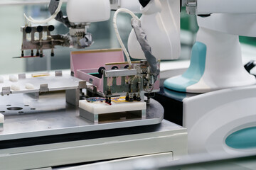 robot arm working in factory