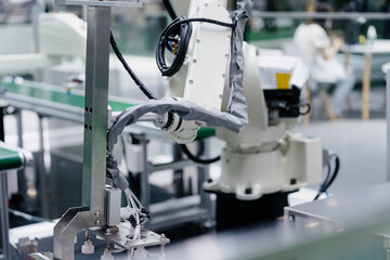 robot arm working in factory