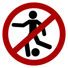 "No football / other game allowed on this street" icon