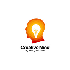 Creative mind logo design template