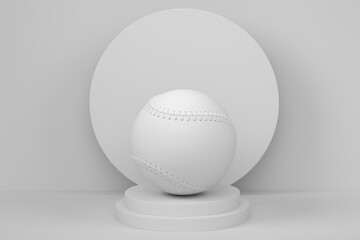 Football ball on cylinder podium with steps on monochrome background