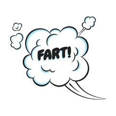Fart smoke smelling cloud with skull and crossing bones pop art comic book cartoon flat style design vector illustration. Bad stink or toxic fart aroma cartoon smoke cloud isolated on white background