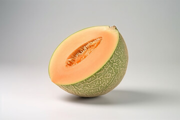 melon on white background - obrazy, fototapety, plakaty