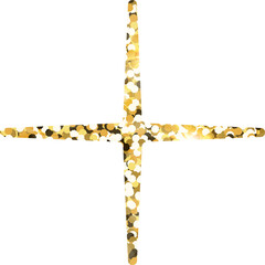 Star sparkle shiny gold glitter shape design element. Golden color dust texture form for holiday decoration, flyer, poster, greeting card, background, wallpaper. Shiny paint form Birthday illustration