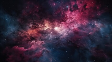 Abstract burgundy galaxy space background, colorful cosmos universe backdrop