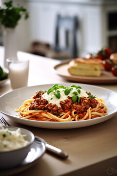 spaghetti bolognese with minced meat