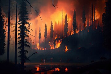 Forest wildfire catastrophe