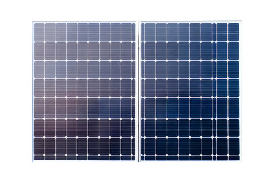 A solar panel photographed from above, solar energy, green energy, isolated (Generative AI)