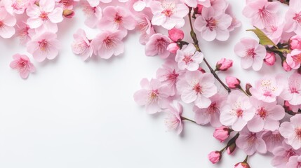 Fototapeta na wymiar Beautiful sakura for decorative on white background. Generative Ai