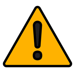 Warning icon in filled line style, use for website mobile app presentation