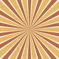 Obraz premium Retro radial sun beam antique background with old vintage paper texture streaks radiating from the center as a symbol of energy.