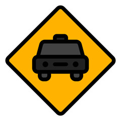 Taxi icon in filled line style, use for website mobile app presentation