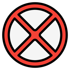 Fototapeta premium No parking icon in filled line style, use for website mobile app presentation