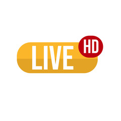 Live streaming button. Live video stream button for news and TV or online broadcasting. Live Webinar. Live streaming, broadcasting, online stream.