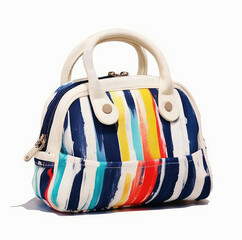 Fashionable colorful bag on a white background
