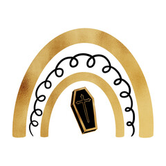 Gold Coffin Halloween Rainbow