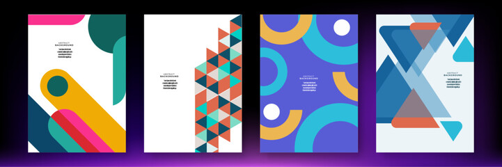 Vector poster colourful colorful background template with geometric designs vector