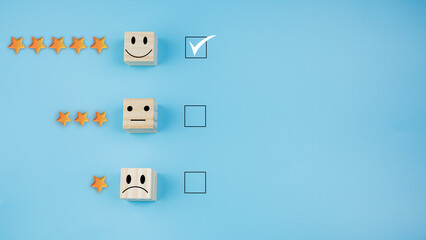 Customer Satisfaction Survey concept, service experience rating online application, customer evaluation product service quality, satisfaction feedback review, very good quality most.