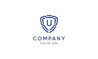 Shield Logo Blue Tech Modern IT