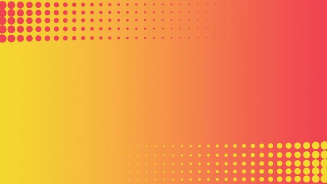 Dot or Halftone moving with a color orange yellow gradient background